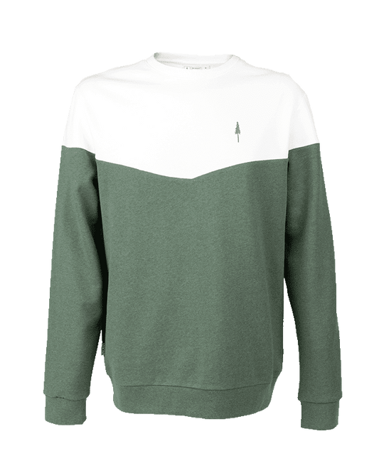 TreeSweater Bicolor - Olive Mel-White - SWEATER - NIKIN